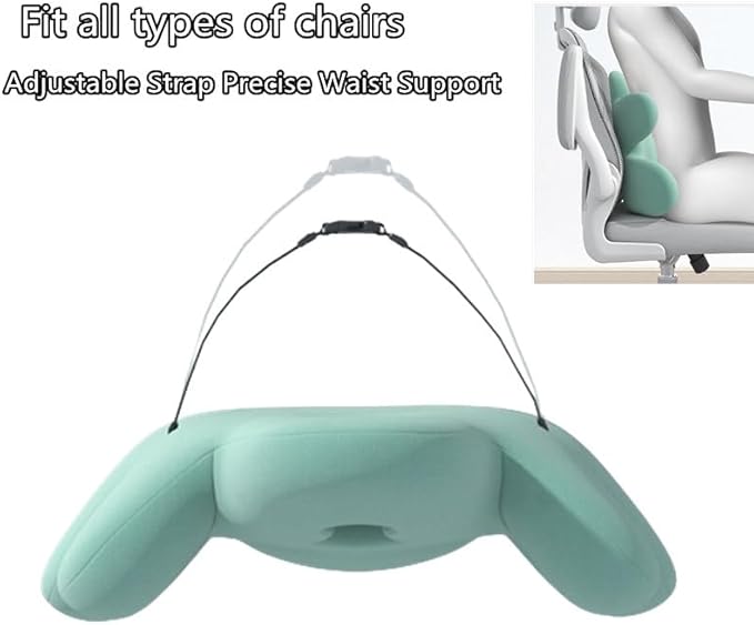 Lumbar Support Pillow for Office Chair, Back Pillow Lumbar Support for Car, Chair, Sofa - Improve Lower Back Pain Relief & Sitting Posture, Memory Foam Back Cushion for Long Sitting (Red)