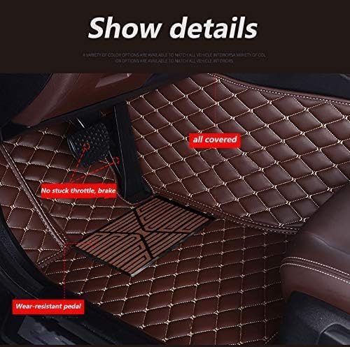 Custom Floor Mats for Cars，Luxury Full Coverage All Weather Car Floor Mats，Leather Car Mat Set ， Floor Mats for 99% of Cars, Trucks & SUVs (Beige)