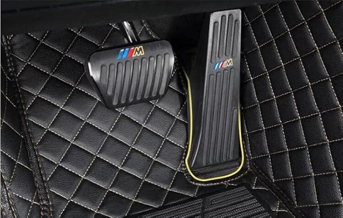 Custom Floor Mats for Cars fit 95% Sedan SUV Sports Car Full Coverage All Weather Men Women Pads Protection Non-Slip Leather Floor Liners (Black Grey Stitching)