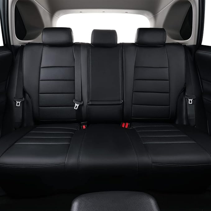 coverdream Rav4 Waterproof Leather Seat Covers Custom Fit for 2019-2024 2025 Toyota Rav4 Hybrid (Not for XSE/SE/Plug-in Hybrid),Full Coverage,Airbag Compatible,Car Seat Protector(Full Set,Black)