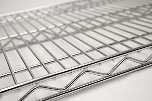 Omega 21" Deep x 36" Wide x 86" High 3 Tier Chrome Starter Shelving Unit
