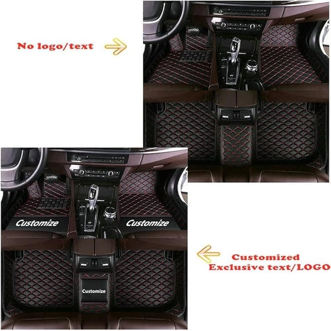 Custom Making Car Floor Mats Protection Pads for 99% Sedan/Coupe/Hatchback/SUV/Pickup Men Women Car Floor Mats Coverage Pads Anti-Slip Leather Floor Lining (Light Brown)