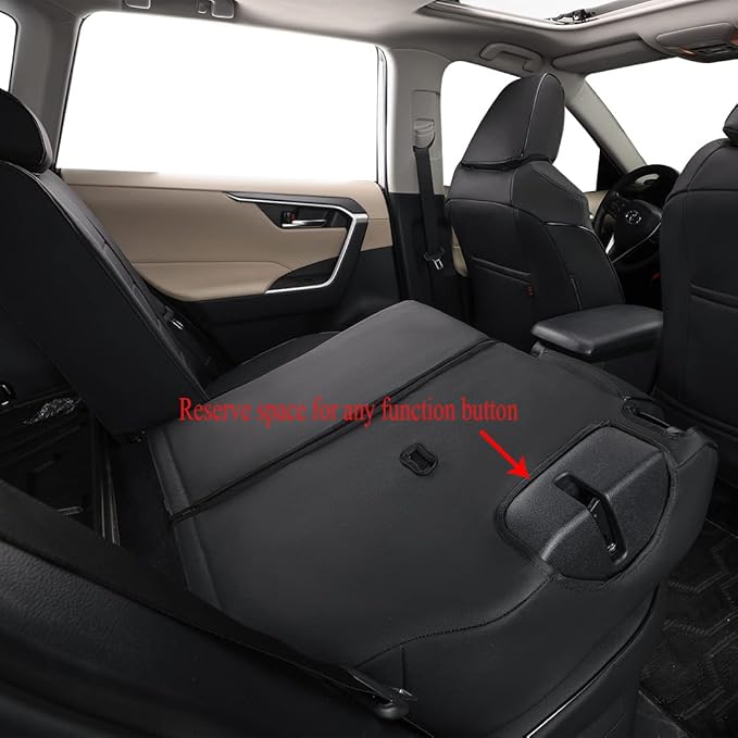 EKR Rav4 Seat Covers Custom Fit for Toyota Rav4 (Hybrid) Woodland/Limited 2026, Leather Car Seat Cover Full Set for SUV,Faux Leather(Black)