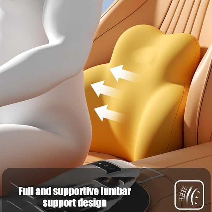 Car Lumbar Support Pillow for Chevrolet Blazer EV 2025 Memory Foam Back Support Cushion Breathable Car Seat Lumbar Pad Accessories,Dark Gray