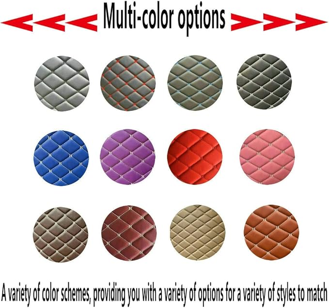KaiLaiCarCustom Automotive Car Floor Mats for 99.99% Sedan SUV Sports Car Men Women Protection Full Coverage Pads Anti-Slip Leather Floor Lining (Black Mat Red Line, A - Diamond)