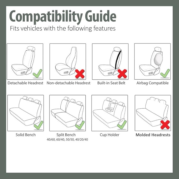 TLH Car Seat Covers Premium 3D Air Mesh Automotive Seat Covers Full Set Beige Seat Covers Airbag Compatible and Split Rear Car Seat Cover Universal Fit Interior Accessories for Cars Trucks and SUV