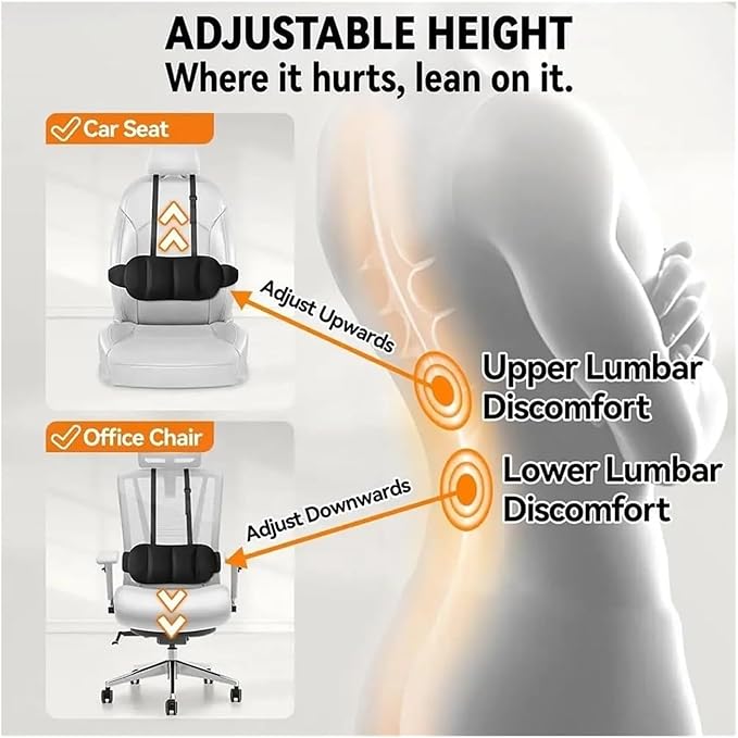 1 Piece Automotive Seat Lumbar Support Pillow for Ford Edge 2015-2024, Driving Lower Back Cushion Ergonomic Orthopedic Posture Rest
