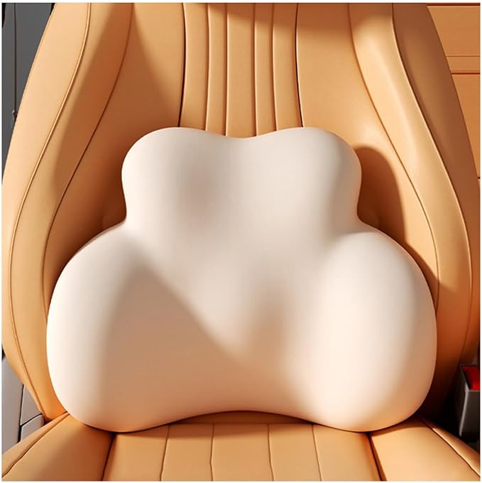 Car Lumbar Support Pillow for Kia K4 2025 Memory Foam Back Support Cushion Breathable Car Seat Lumbar Pad Accessories,Beige