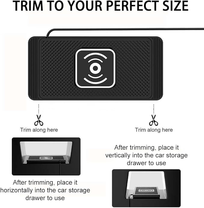 Wireless Car Charger Pad for Nissan Leaf 2011-2026, Type-C/USB 15W Car Wireless Charger Non-Slip Cordless Charging Mat Car Accessories,A-30cm USB Interface