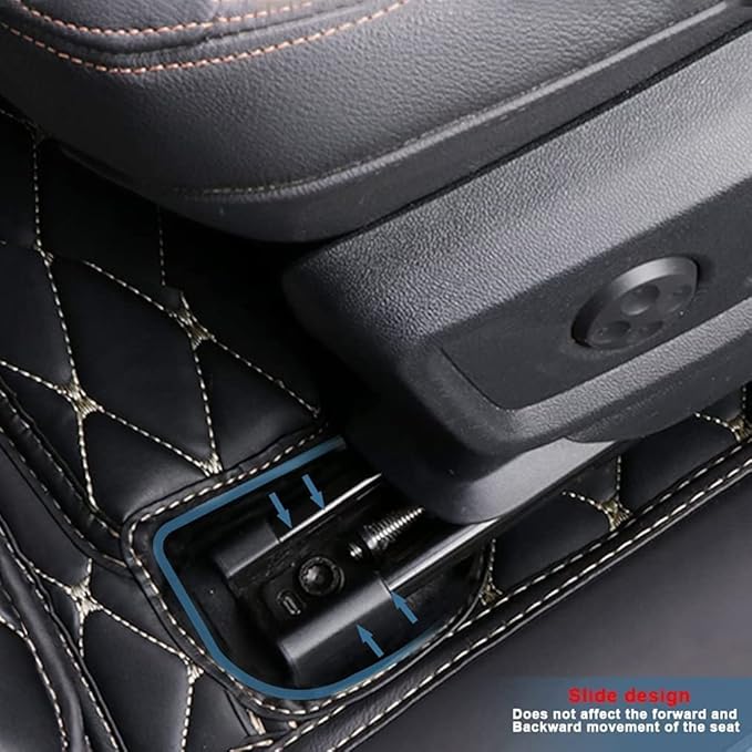 MELKEN Custom Fit Leather Car Floor Mats for 95% of Cars Full Coverage Floor Liners Car Mats (Black Yellow)
