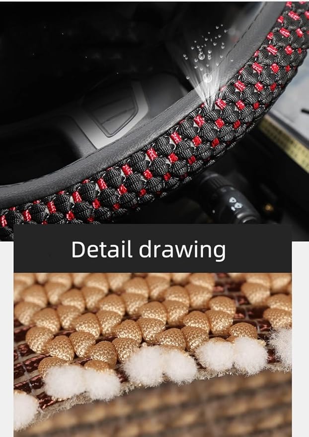 15" 16" 17" 18" 19" 20 Inch Ice Silk Ventilation Multi-Style Comfy Grip Steering Wheel Cover for Truck, Bus, Big Rig Trucker,SUV， Anti-Slip Design 16-20 Inch (White, 20 inch)