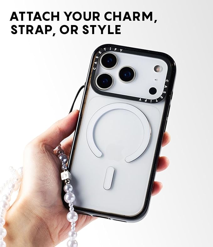 CASETiFY Impact iPhone Air Case [Slim/Compatible with Magsafe / 8.2 ft. 4X Military Grade Drop Protection] - Stripy Sundae - Clear Black