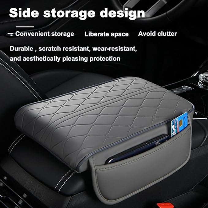 1 Pack Car Center Console Cover Custom Fit for 2024 2025 Lexus GX550 550h, Leather Memory Foam Armrest Cushion Protector, Anti-Scratch Durable Armrest Pad,Beige