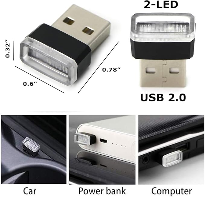 iJDMTOY Purple Magenta USB Plug-in Miniature/Nano LED Car Interior Ambient Accent Lighting Kit