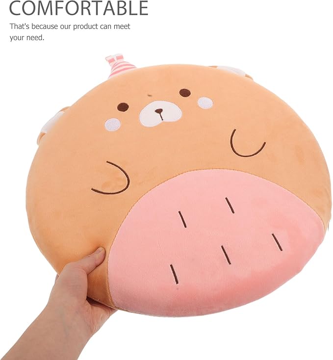 Memory Foam Car Seat Cushion and Office Chair Lumbar Support Pillow, Small Bear Design, Soft Non-Slip Pad for Truck, Wheelchair, and Sofa Use
