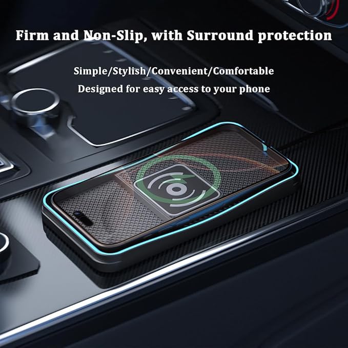 Car Wireless Charger Pad for Toyota Prius 2001-2026, Type-C/USB 20W Fast Wireless Car Charger Pad Non-Slip Cordless Charging Mat,B-30cm Cable USB Plug
