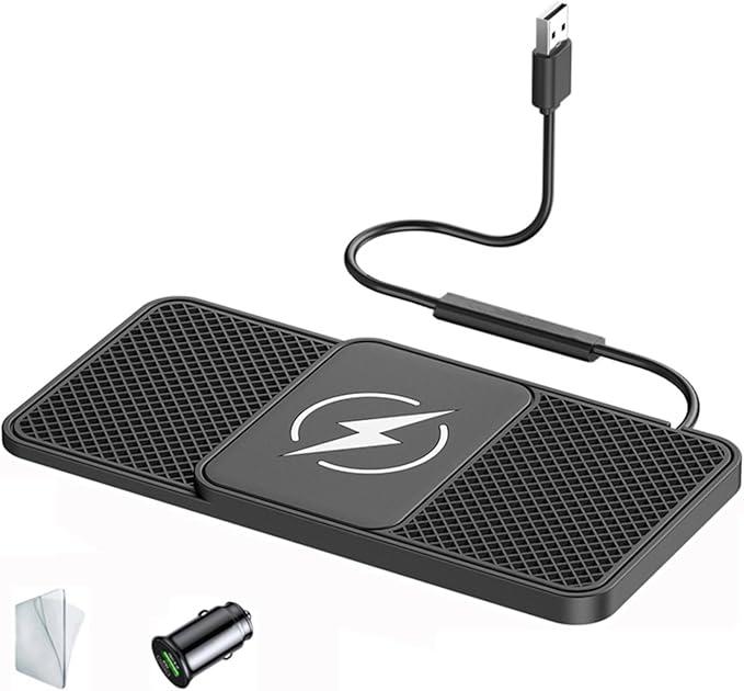 Wireless Car Charger Pad for Jeep Wrangler IV (JL) 2018-2020,20W Fast Wireless Phone Charger Cell Phone Cordless Charging mat,Non-Slip Phone Charging,30cm Cable USB