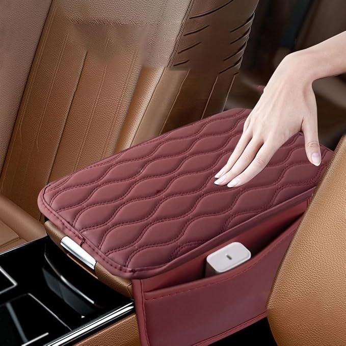 Car Armrest Pad for Genesis GV80 GV70 SUV GV60, Waterproof Center Console Cushion Pad Cover Armrest Storage Box Mat Protection Interior Accessories,A-Grey