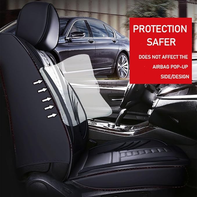 for Toyota RAV4 2008-2025 Car Seat Covers, Full Coverage Customized Seat Covers Premium Leather Waterproof Stain-Resistant Easy to Install (Front Set with Pillows, Black)