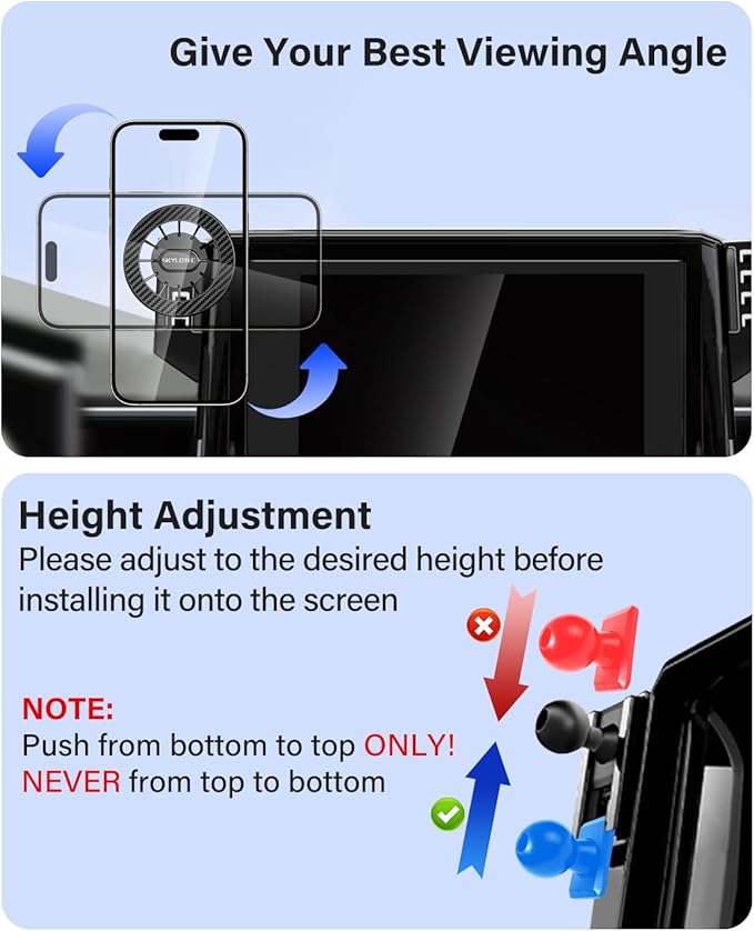 Car Phone Holder for Toyota Tundra 2022-2026/Sequoia 2023-2026 Accessories 14-Inch Screen Fixed Clip, Automobile Cradles Magnetic Phone Mount Compatible with MagSafe, Strong Magnets Cell Phone Base