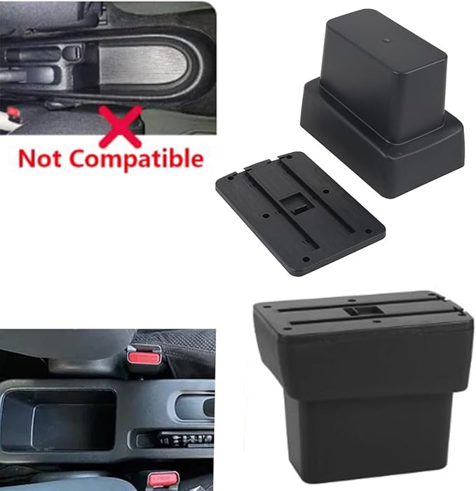 AULPHIKE Compatible with Nissan Note Armrest E-Power Center Console Organizer Armrests Double Layer Storage Space with Cup Holder