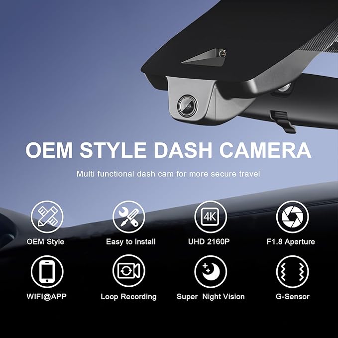 mangoal 4K Dash Cam fit for Toyota Camry & Camry Hybrid 2021 2022 2023 2024 (Model A), LE L XLE TRD XSE SE, Integrated OEM Look, UHD 2160P Video, App & WiFi,128GB Card,Not fit for Camry 2025