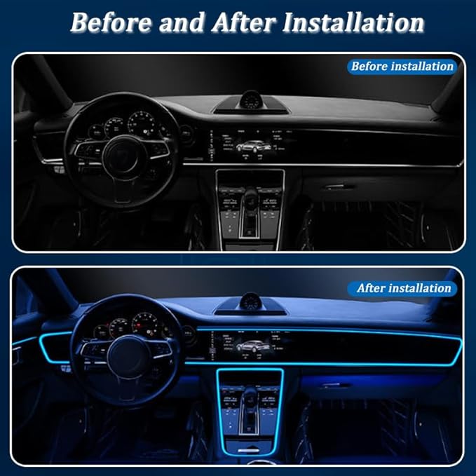 Car LED Strip Light for Jaguar XE 2015–2025, 6 in 1 Car Ambient Lighting Kits, Interior Interior Light Sync to Music, Auto Decorations Interior Accessories, 8M
