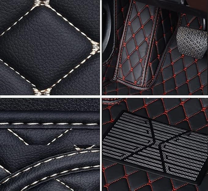Car Floor Mats for 99% Cars, Trucks and SUVs Full Coverage Pads Protection Non-Slip Leather Floor Liners (Blue)