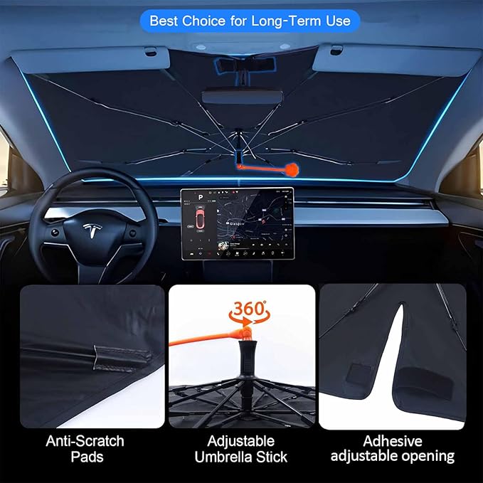 Funny Pickle Car Windshield Sunshade Umbrella Funny Pickle Sun Shade for Car Windshield Umbrella Upgraded Sunshades Blocks UV & Heat Front Window Shades for SUV Sedan Auto