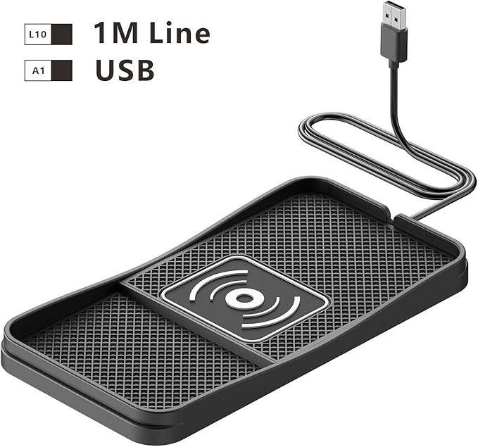 Car Wireless Charger Pad for Chevrolet Classic 2004-2005,2008, Fast Car Wireless Charging Pad for Car Center Console, Non Slip Charging Mat,1M-USB