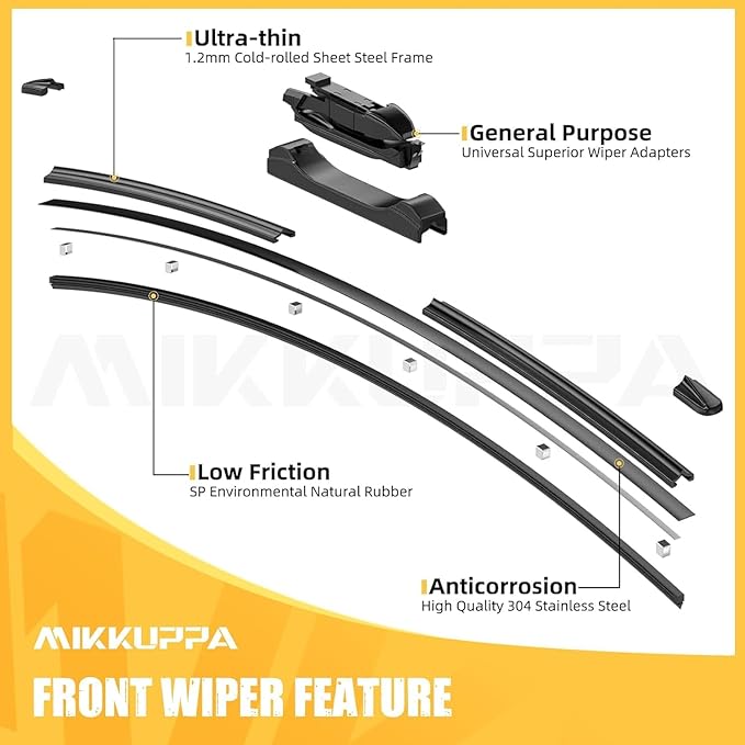 MIKKUPPA 28"+28"+12" Windshield Wiper Blades Replacement for 2012-2018 Ford Focus Original Factory Quality All Season Front Rear Wiper Blade Set (Pack of 3)
