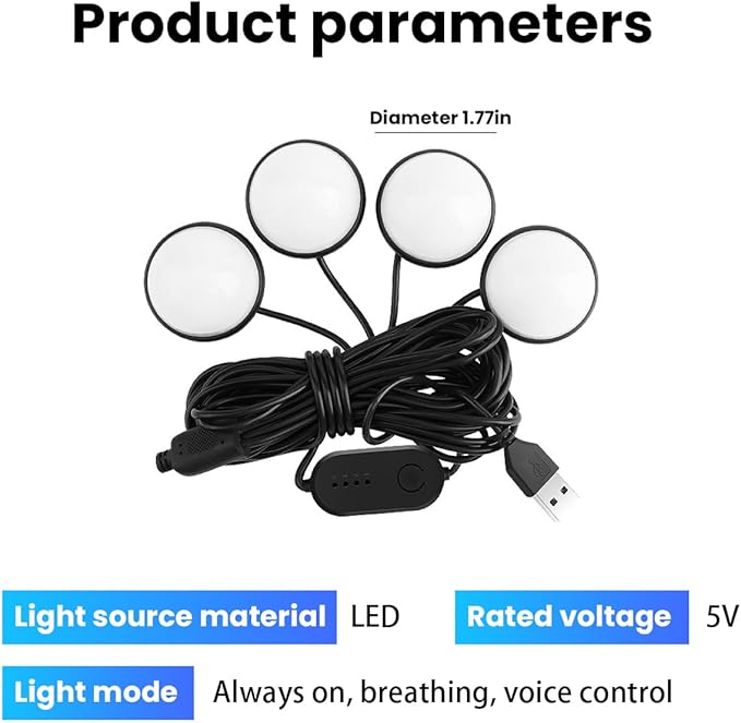 BESULEN Car Interior LED Lights, Automotive Ambient Neon Light Kit with USB Port, Car Accessories, Gifts for Men and Women, 4 in 1 Decoration Lights for Car, Garden, Home, Party（White）