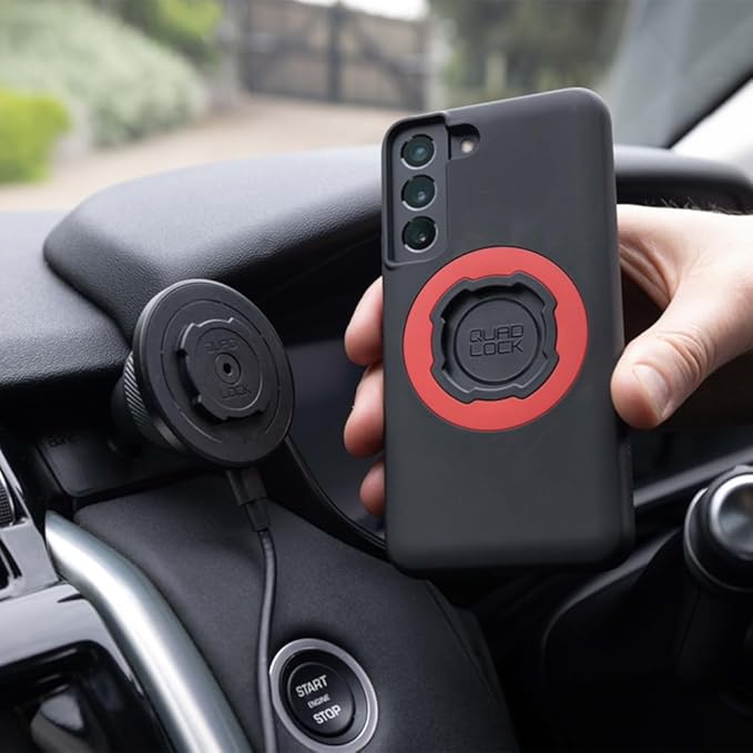 Quad Lock Adhesive Dashboard/Console Car Phone Holder Kit with MAG Wireless Charging Head V2 and MAG Phone Case for iPhone 16