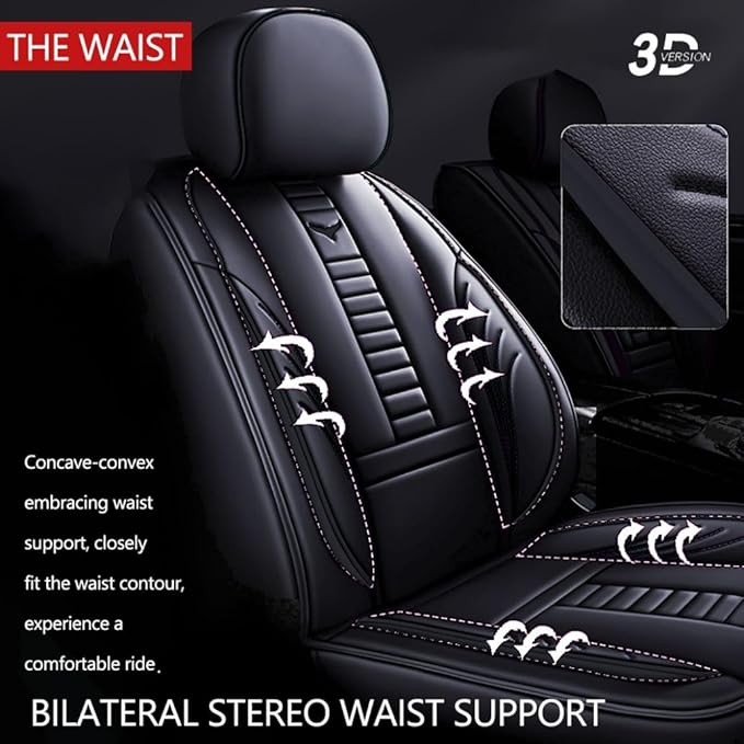 for Toyota CHR Seat Covers 2018-2026, Full Coverage Customized Car Seat Covers, Premium Leather Waterproof Stain-Resistant Easy to Install (Standard 2 Seats, Black)