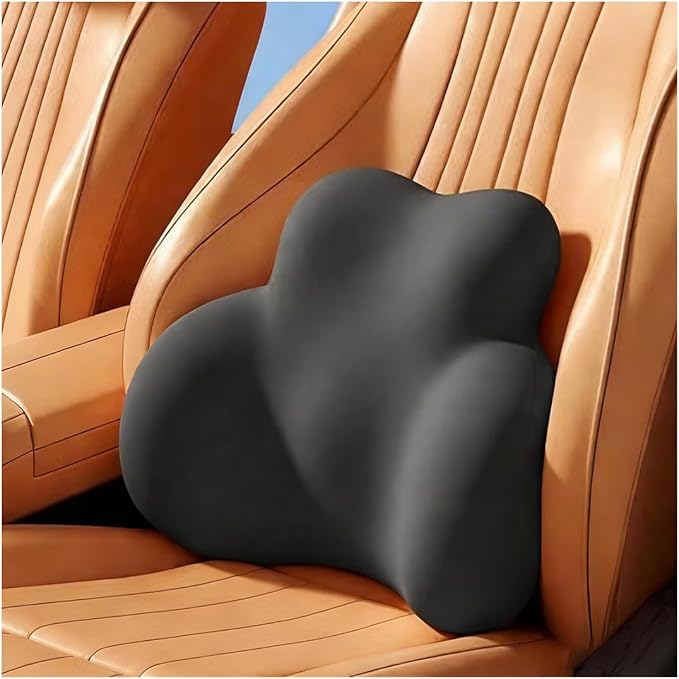 Car Lumbar Support Pillow for Citroen Berlingo 2018-2023 2024 2025 2026 Memory Foam Back Support Cushion Breathable Car Seat Lumbar Pad Accessories,Dark Gray