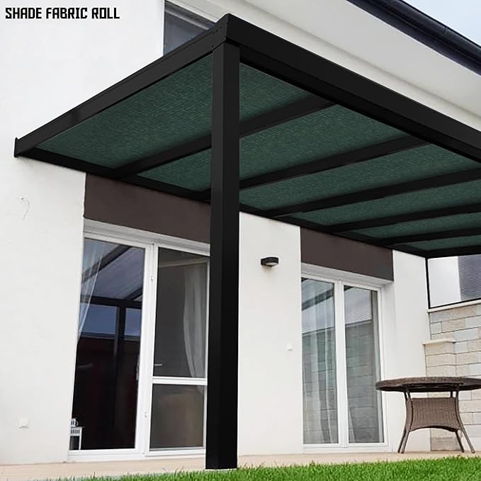 TANG Sun Shade Fabric Roll 8'x37' Shade Cloth for Garden Dark Green HDPE Mesh Shading Pergola Cover Replacement Canopy, 95% Blockage Sunshades for Outdoor Patio Backyard Plant