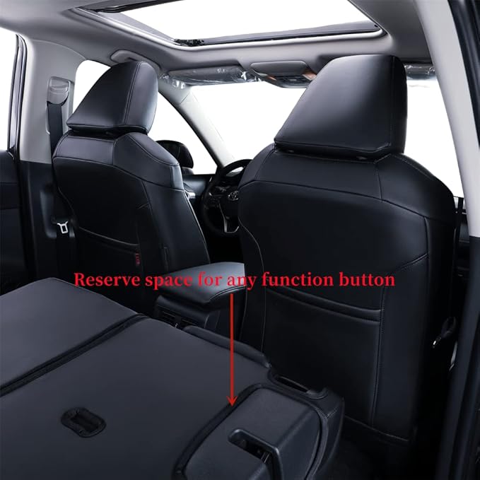 coverdream Custom Fit Seat Covers for Toyota RAV4 Adventure,TRD Off - Road 2024 2023 2022 2021 2020 2019,Full Coverage Leather Seat Protector (Red/Black,Full Set)
