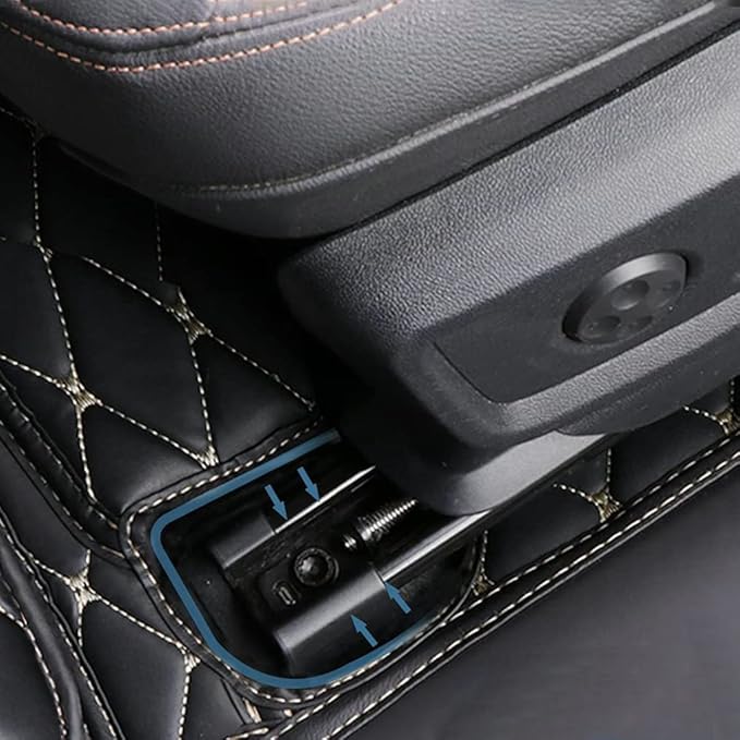 Custom Car Floor Mats Fit for 99% Sedan SUV Sports Car Full Coverage Pads Leather Floor Liners Mat Women Men (Black with Beige line)