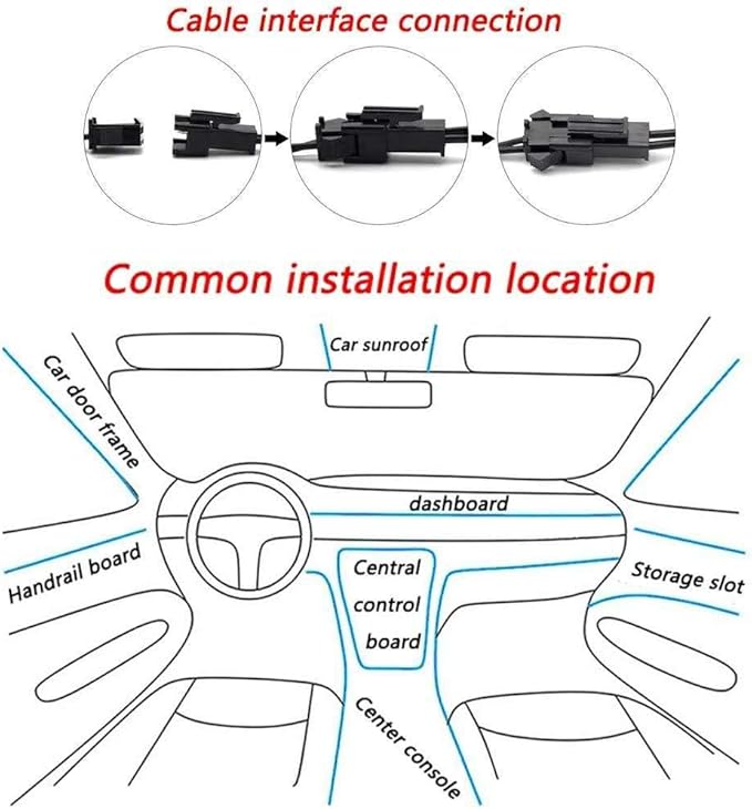 ABALDI El Wire Car Interior Rope Light Car kit Neon Light Under Dash Lighting Kit for Car Interior Decoration(5m/16ft,White)