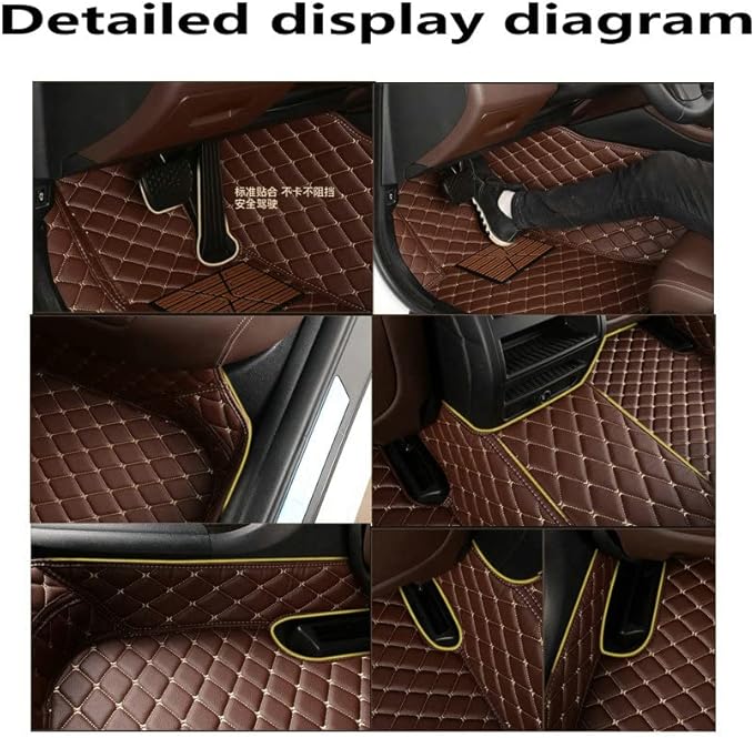 KaiLaiCarCustom Automotive Car Floor Mats for 99.99% Sedan SUV Sports Car Men Women Protection Full Coverage Pads Anti-Slip Leather Floor Lining (Black Mat Red Line, A - Diamond)