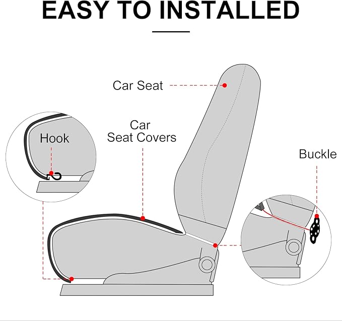 surpassme Comfortable Car Seat Covers Universal Back/Brench Seat Coves for Car Accessories with Storage Pockets, Padded Car Interior Covers for Automotive, SUV, Truck, and Van(Purple)