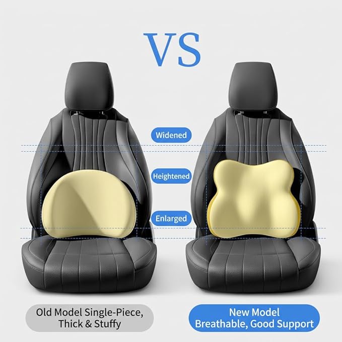 Car Headrest Pillow & Lumbar for Audi A5 Sportback Coupe 2010-2021, Car Seat Neck Pillow Back Support, Breathable All-Season Automotive Seat Cushions, 2PCS,C Dual Gray