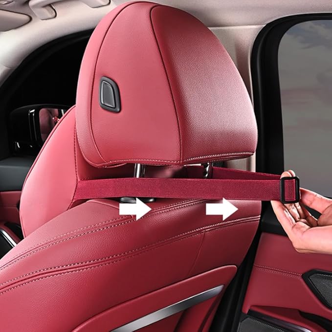 for Chevy Silverado 2007 2008 2009 2010 2011 2012 2013 Leather Car Seat Headrest Lumbar Cushion, Lumbar Support Pillow for Car,for Driving Traveling Relieving Neck Fatigue,1-B Black