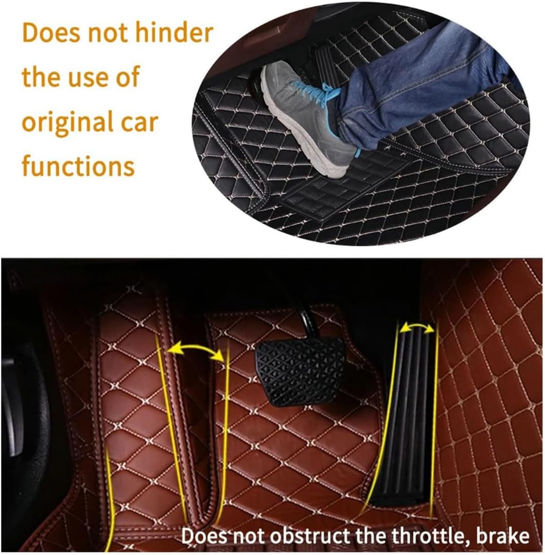 Custom Personalized Floor Mats for Cars，Luxury Full Coverage All Car Floor Mats，Anti-Slip Leather Car Mat Set ，Custom Floor Mats for 99% of Cars, Trucks & SUVs. (Purple and Red)