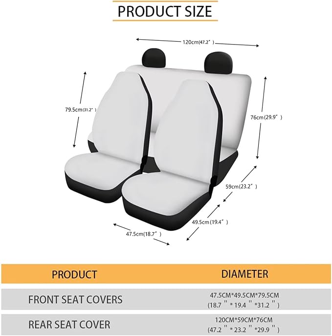 FKELYI Car Seat Covers with Skull Fire Design - Car Handbrake, Gear Shifter Knob & Steering Wheel Cover Set - Neoprene with Headrest Pads and Cup Coasters