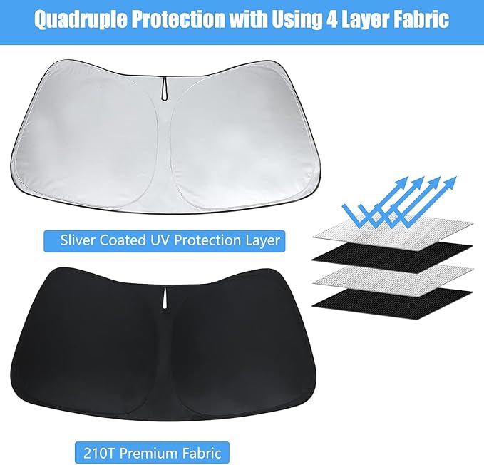 Windshield Sun Shade for 2018-2025 2026 Chevy Traverse (LS, LT, RS, Redline, Premier, High Country), Front Window Sunshade for Chevrolet Traverse, Folable Sun Visor Cover Block Out Rays & Heat