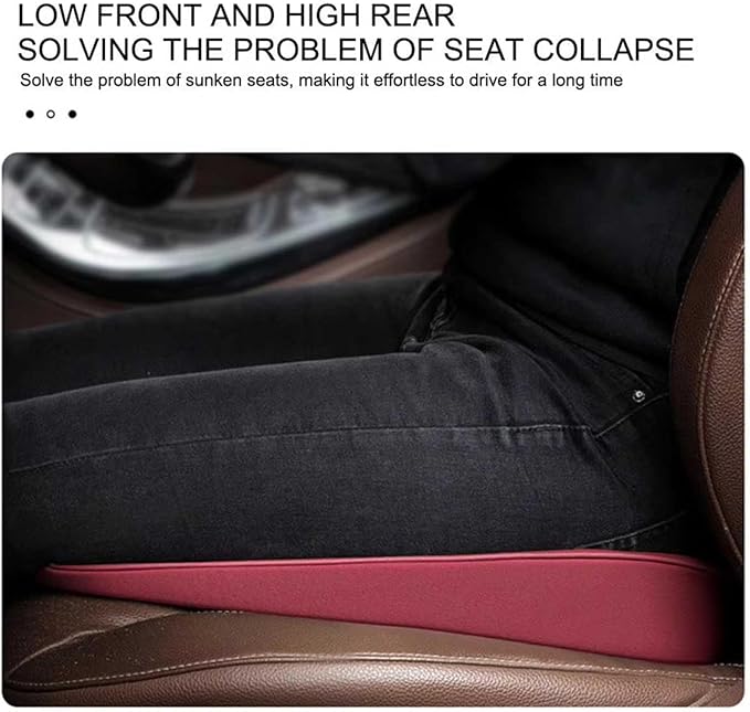 Memory Foam Car Seat Cushion for BMW X5 G05 2018-2023, Wedge Booster Lumbar Support Pad for Drivers Office with Non-Slip Base,Black-8cm