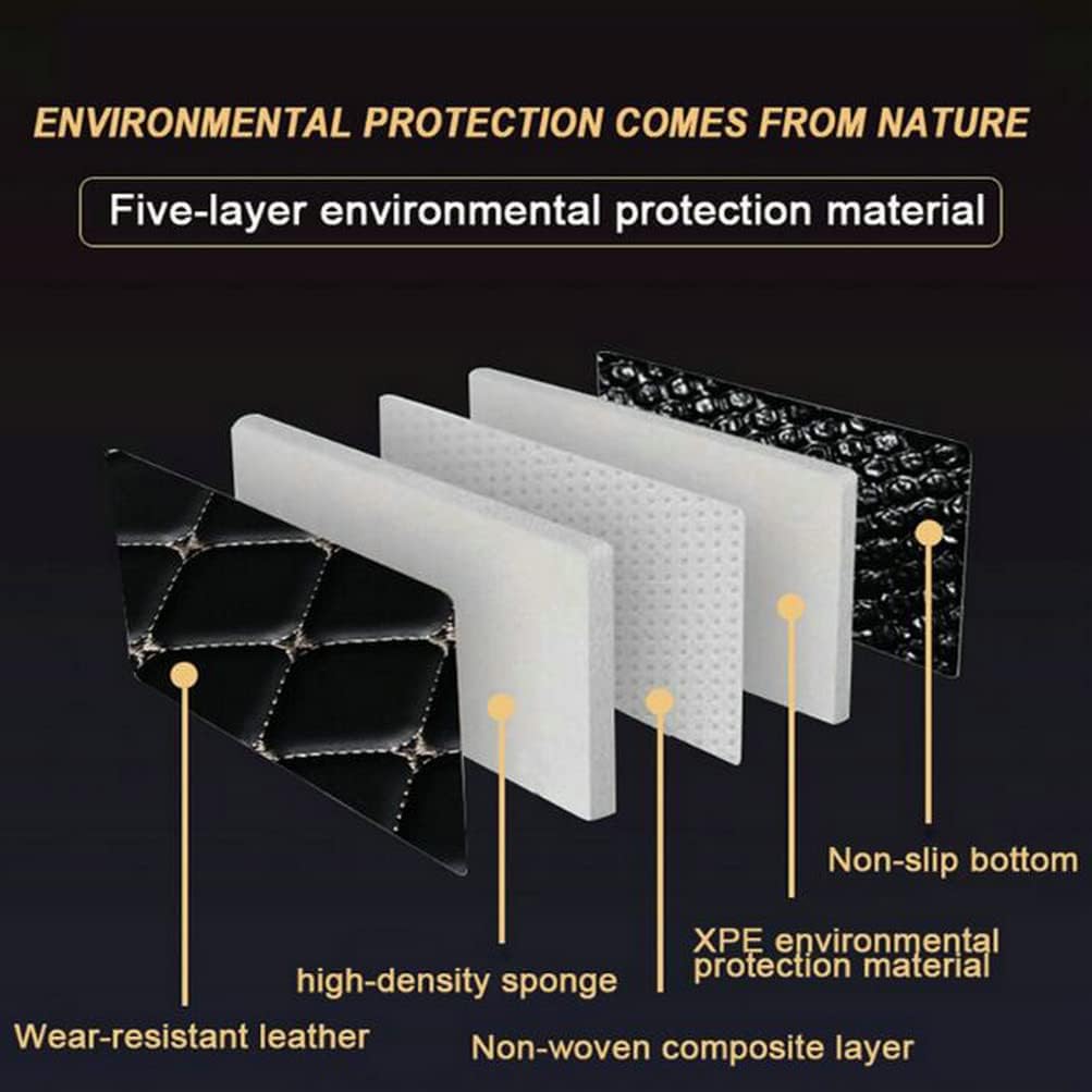 Custom Colors Car Floor Mats Black Pink for 99.9% Sedan SUV Sports， All-Weather Liners Car Floor mat，Luxury Leather Automotive Floor Mats (Black White,3D Floor Mats)