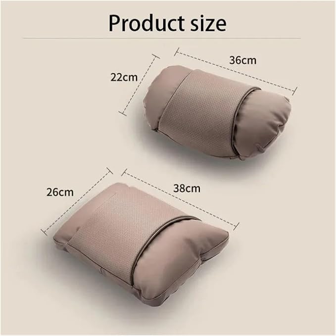 1/2PCS PU Leather Car Neck Pillow & Lumbar Support Cushion, Breathable Universal Seat Headrest Waist Pad, Soft Support Cushion for Daily Driving and Travel(B Style backrest)