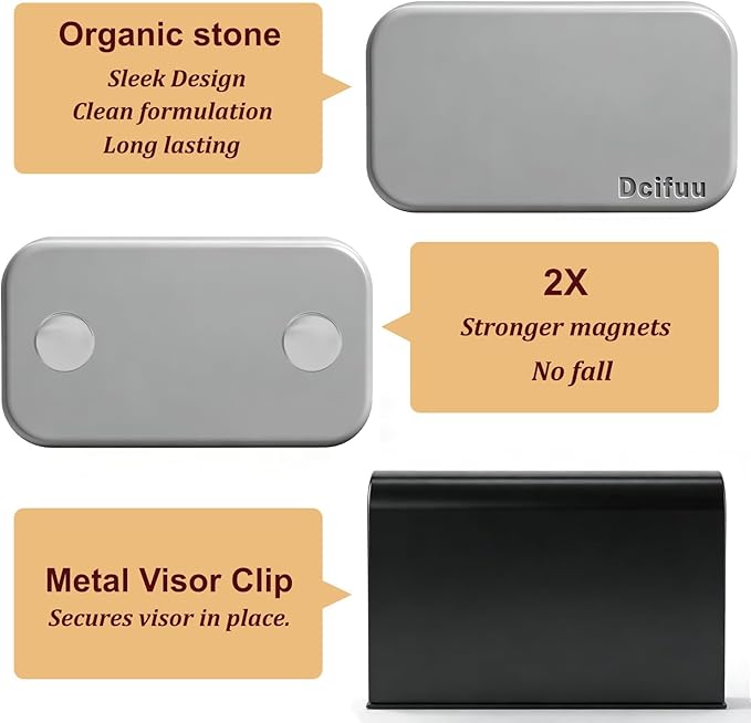 Car Air Freshener - Stone Air Freshener - Car Odor Eliminator - Long Lasting Scent - Car Scent - VISOR CLIP INCLUDED (Amber)